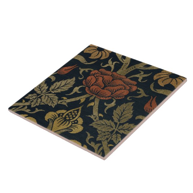 Azulejo Vintage William Morris Rosa y Lily (Lado)