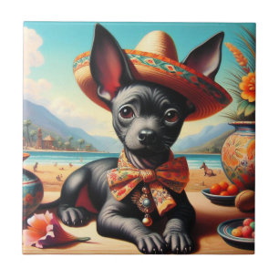 Azulejo Vintage Xoloitzcuintle