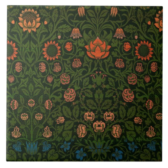 Azulejo Violet y Columbine (por William Morris) (Frente)