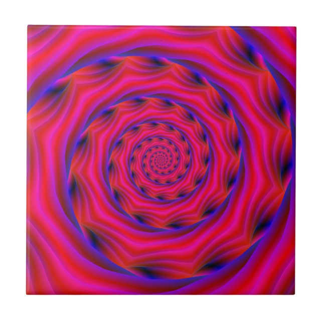 Azulejo Violeta roja y espiral azul (Frente)