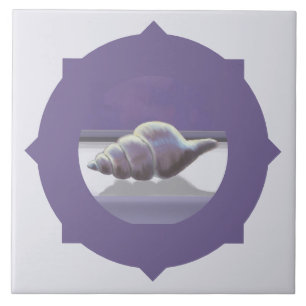 Azulejo violetas en tarro lunar