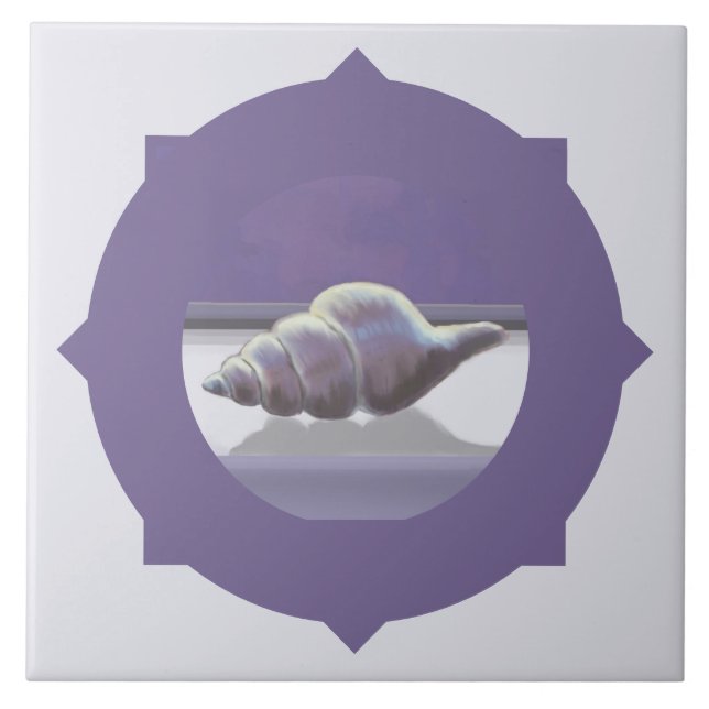 Azulejo violetas en tarro lunar (Frente)