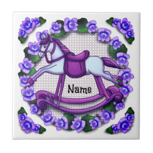 Azulejo Violets Rocking Horse