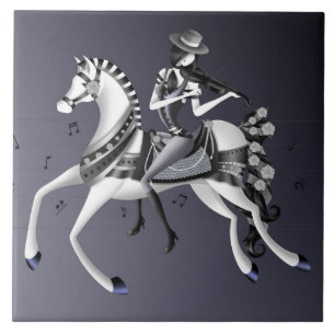 Azulejo Violinista de equitación