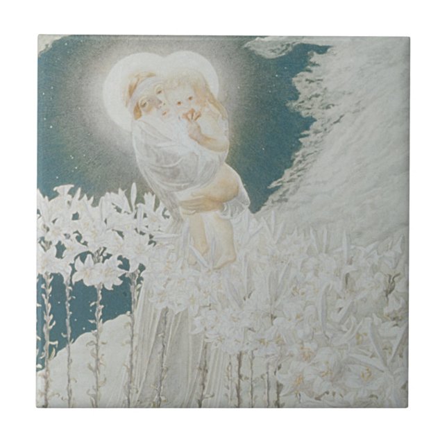 Azulejo Virgen de los lirios (Frente)