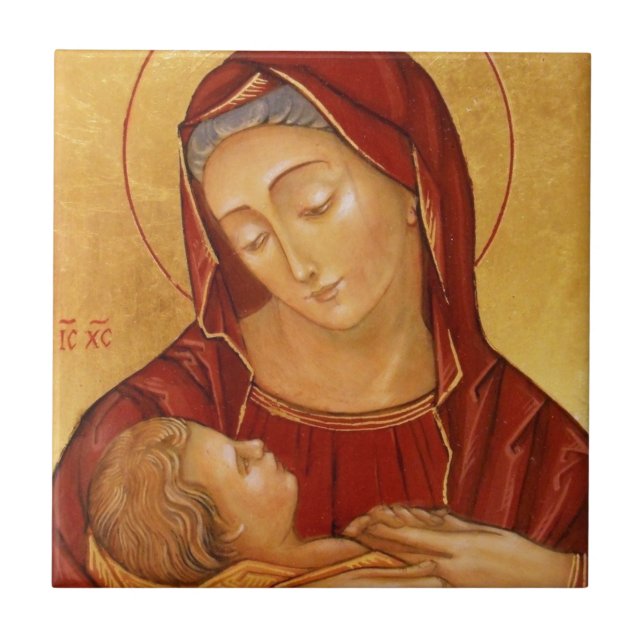 Azulejo virgen e hijo (Frente)