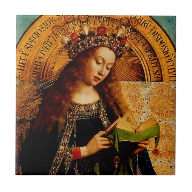 Azulejo Virgin Mary por Jan van Eyck (Frente)