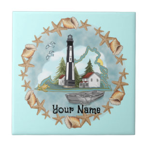 Azulejo Virginia Shells Lighthouse Tile