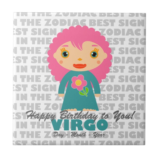 Azulejo Virgo Feliz Cumpleaños (Frente)