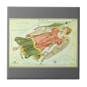 Azulejo Virgo Virgen Constellación Espejo de Urania