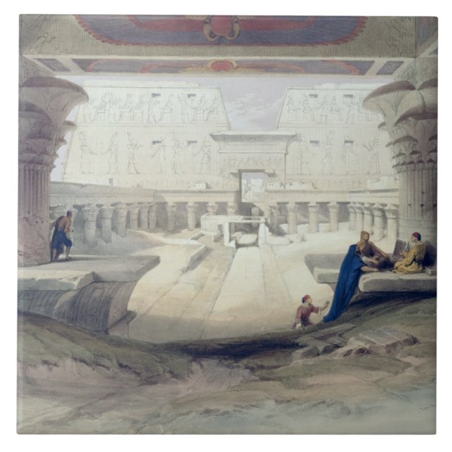Azulejo Visión de debajo el pórtico del templo de Edfou, (Frente)