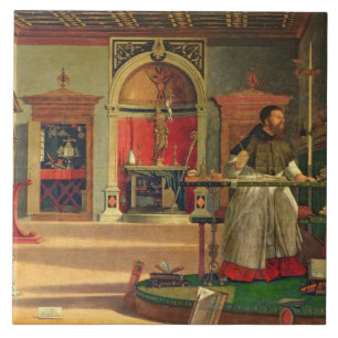 Azulejo Visión de San Agustín, 1502-08 (aceite sobre lie