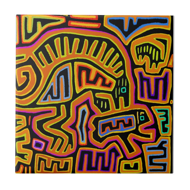 Azulejo Visión del Chamán Mola Peyote (Frente)