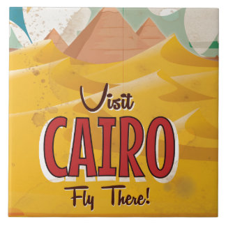 Azulejo Visita el Cairo poster de viajes vintage de Egipto