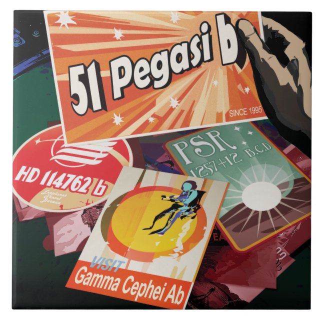 Azulejo Visitar el primer exoplaneta encontrado fuera del  (Frente)