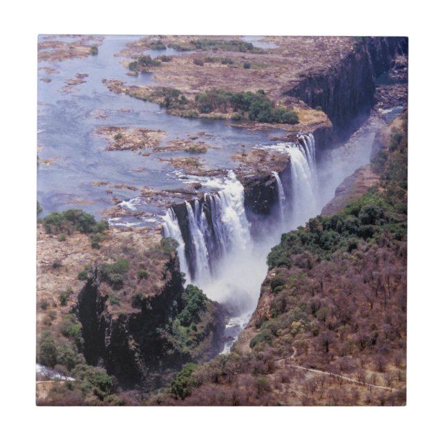 Azulejo Vista aérea de las Cataratas Victoria - Zimbabue,  (Frente)
