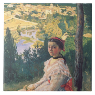 Azulejo Vista de Bazille Frederic Vintage de la aldea