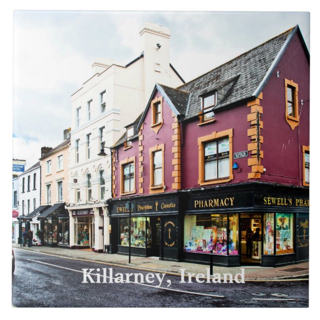 Azulejo vista de calle de Killarney, Irlanda (Frente)