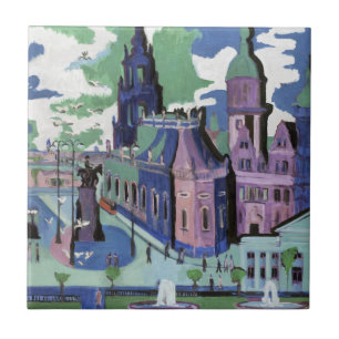 Azulejo Vista de Kirchner de Dresden Schlossplatz Arte Fin