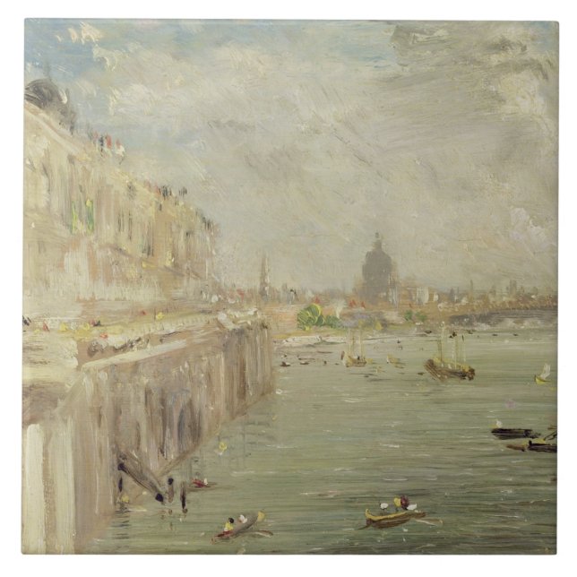 Azulejo Vista de la terraza y de San Pablo de la casa de (Frente)