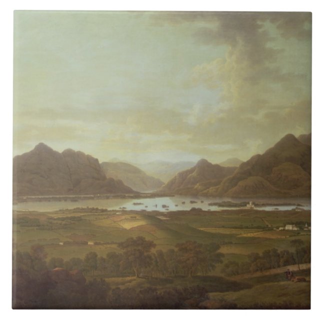 Azulejo Vista de los lagos y de las montañas de Killarney, (Frente)