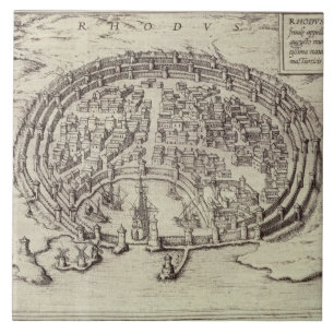 Azulejo Vista de Rodas, del 'teatro de las ciudades