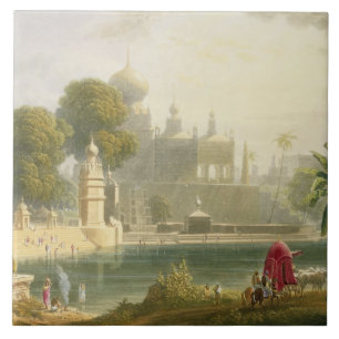 Azulejo Vista de Sassoor en el Deccan, del volumen II de '