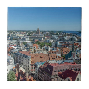 Azulejo Vista del casco antiguo de Riga desde arriba