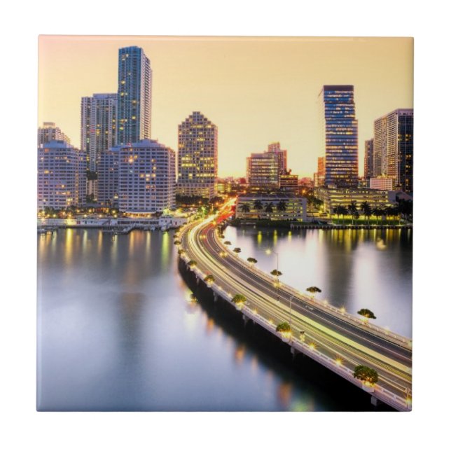 Azulejo Vista del mandarín Miami oriental con la reflexión (Frente)