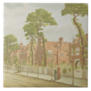Azulejo Vista del parque de Bedford, 1882 (litho del