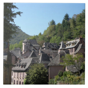 Azulejo Vista del pueblo medieval (foto)