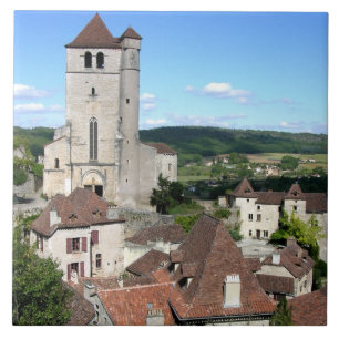 Azulejo Vista del pueblo y de la iglesia (foto)