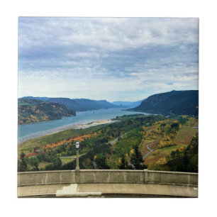 Azulejo Vista del río Columbia, desfiladero del río Columb