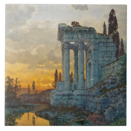 Azulejo Vista del sur de Italia con antiguas ruinas romana