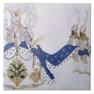 Azulejo Vista el diseño para la reina y sus páginas, de 