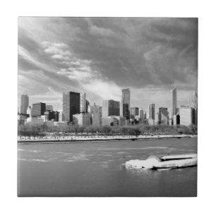 Azulejo Vista panorámica del horizonte de Chicago en