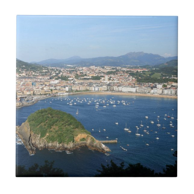 Azulejo Vista panorámica del País Vasco de San Sebastián E (Frente)