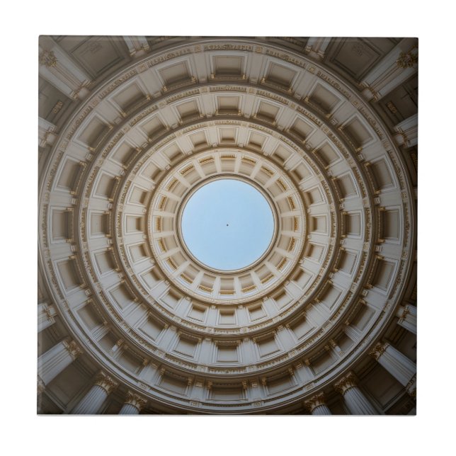 Azulejo Vista simétrica de gusano de un gran domo (Frente)