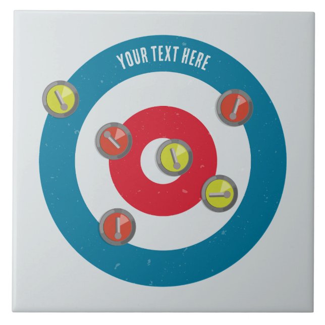 Azulejo vista superior de la casa curling y piedras curvad (Frente)