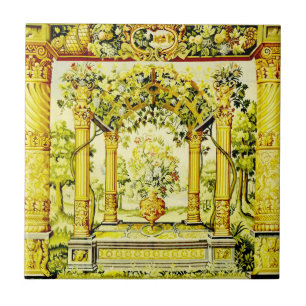 Azulejo Vista toscana de uvas y vides