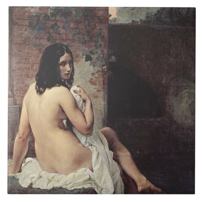 Azulejo Vista trasera de una pluma (Francesco Hayez) (Frente)