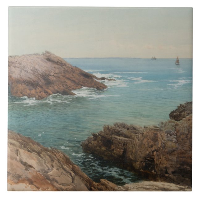 Azulejo Vistas al mar (paisaje costero) (mar) (Frente)