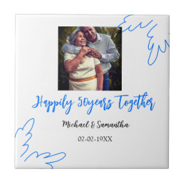 Azulejo vitoreando a 50 años de aniversario nombre de foto