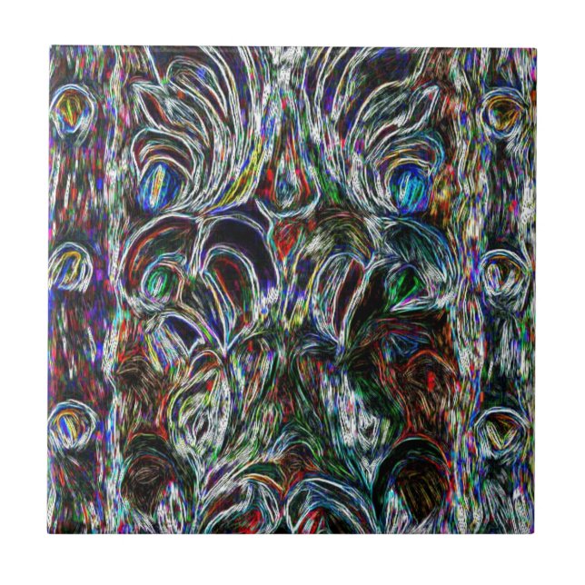 Azulejo Vitral ecléctico del vintage (Frente)