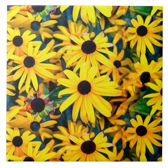 Azulejo Vivid Black Eyed Susan Rudbeckia Melange (Frente)