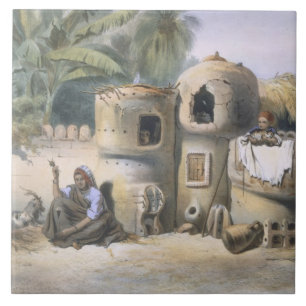 Azulejo Viviendas campesinas en Egipto superior,