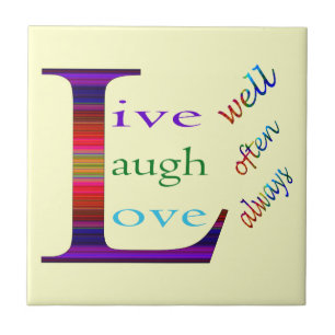 Azulejo Vivir bien, reír a menudo, amar siempre por Saylor