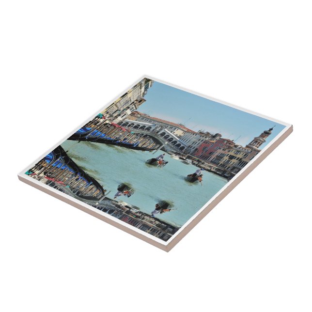 Azulejo VNT001 VENECIA, RIALTO BRIDGE, Italia, (Lado)