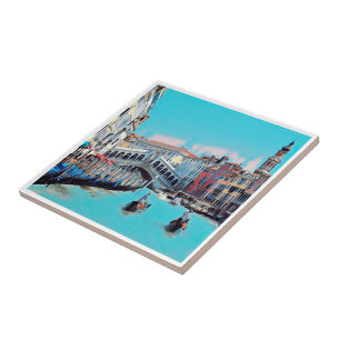 Azulejo VNT006 VENECIA, RIALTO, Góndolas, Italia,