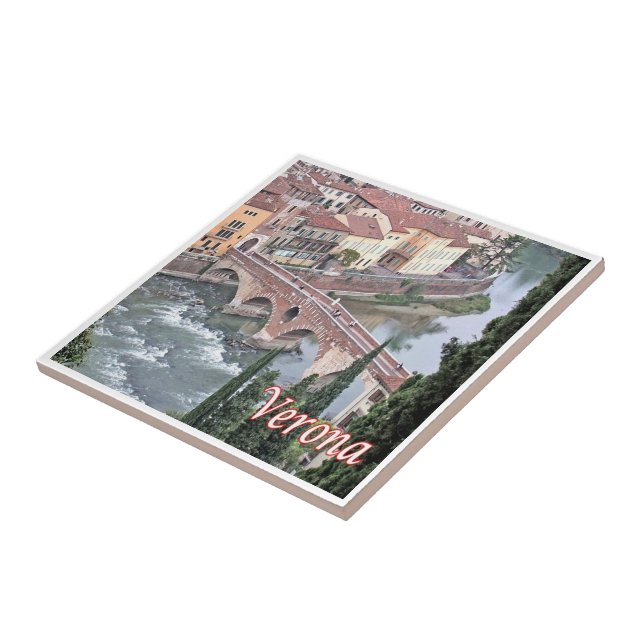 Azulejo VNT085 VERONA, Puente Romano, Verona, Italia, (Lado)